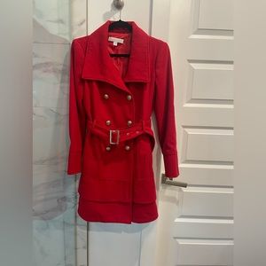 NY & Co wool peacoat in red. Size S with silver hardware EEUC
